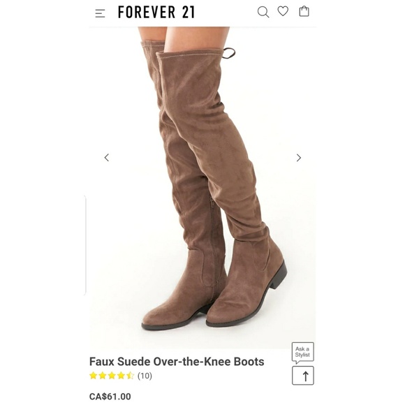 Forever 21 Faux Suede Over-the-Knee Boots - Picture 5 of 9